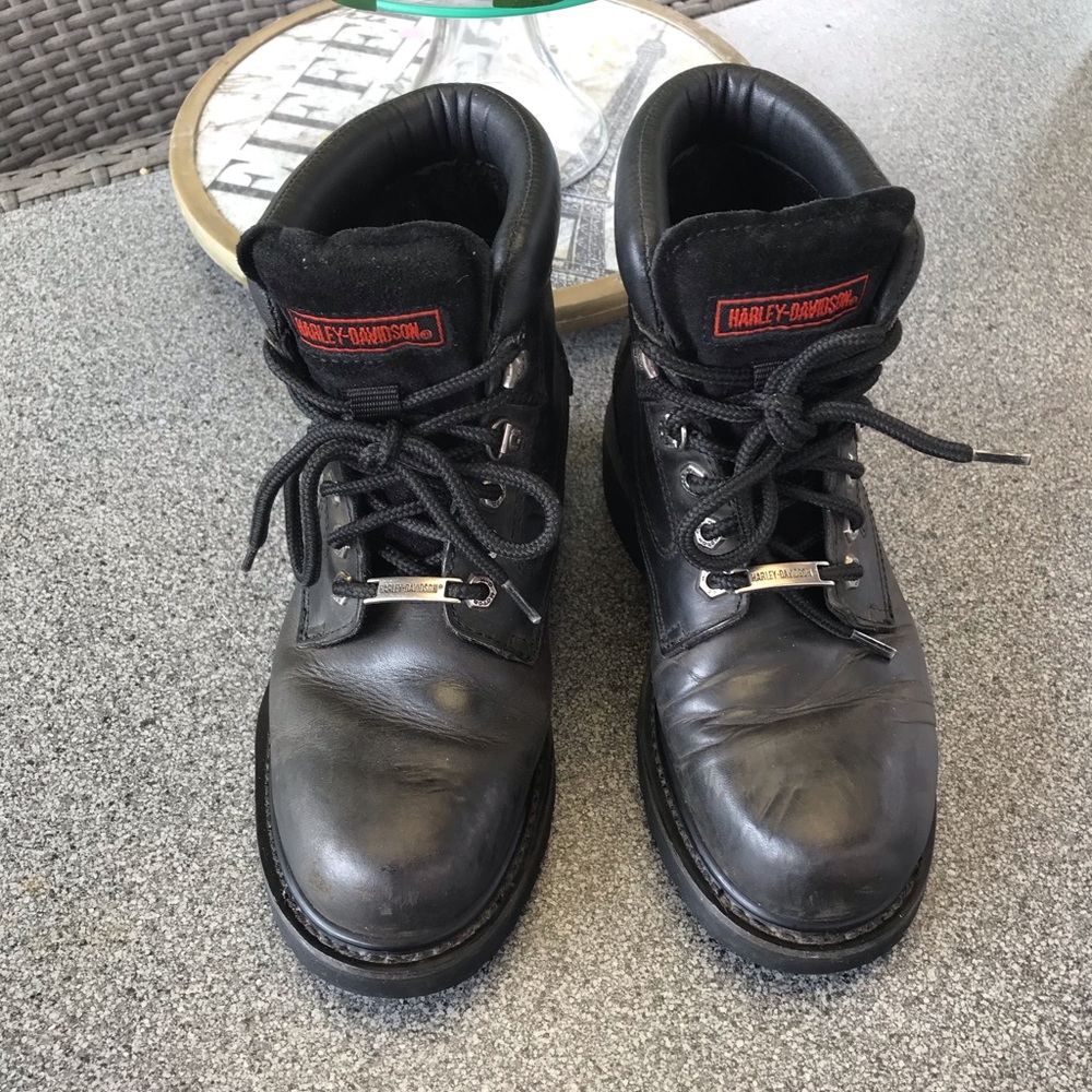 Harley Davidson Black Leather boots size 6